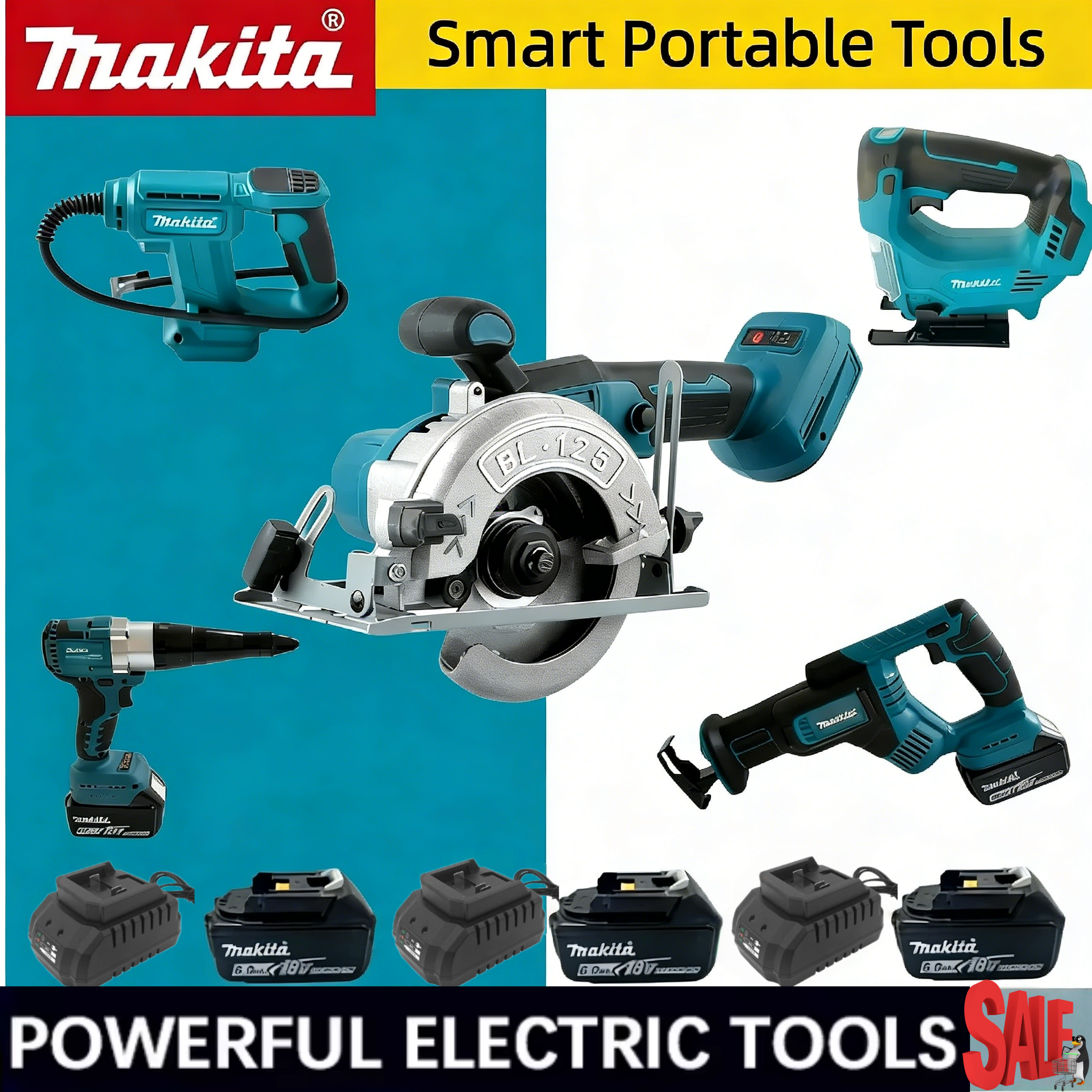 Rivet Gun Air - Makita Cordless 18V Power Tool Set: