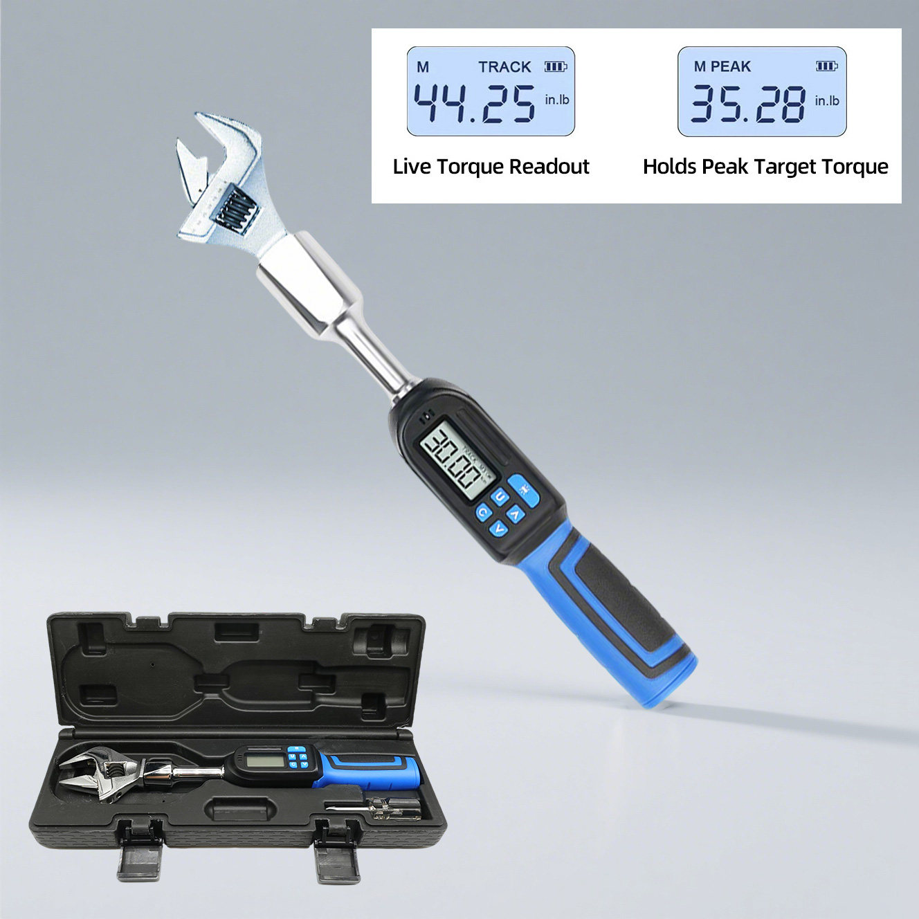 Torque Wrench Digital - Adjustable Digital Torque Wrench spanner head,