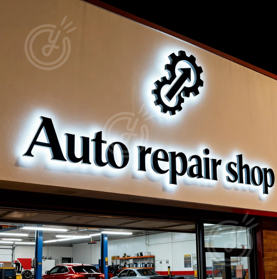 Auto Repair Shop Custom 3D Met - Auto Repair Shop Logo review and price