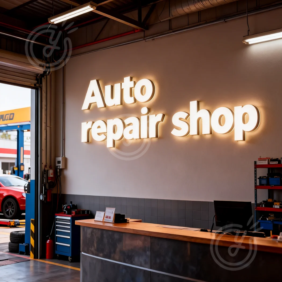 Auto Repair Shop Custom 3D Met - Auto Repair Shop Logo review and price